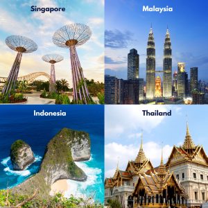 Singapore, Malaysia, Indonesia, Thailand